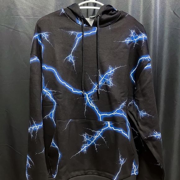 Blue Lightning hoodie Dark Future black (BRAND NEW) - Picture 1 of 3